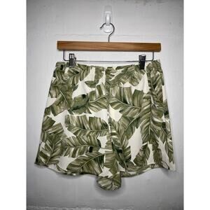 Show me Your Mumu Palm Print Pull On Shorts Green Womens Size Medium